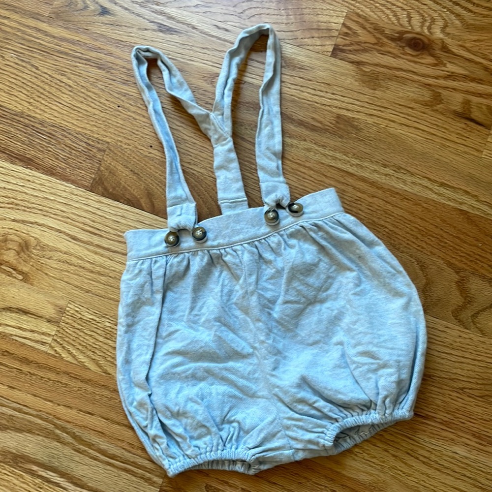 Bella Bliss Blue Suspender Shorts, size: 24 months